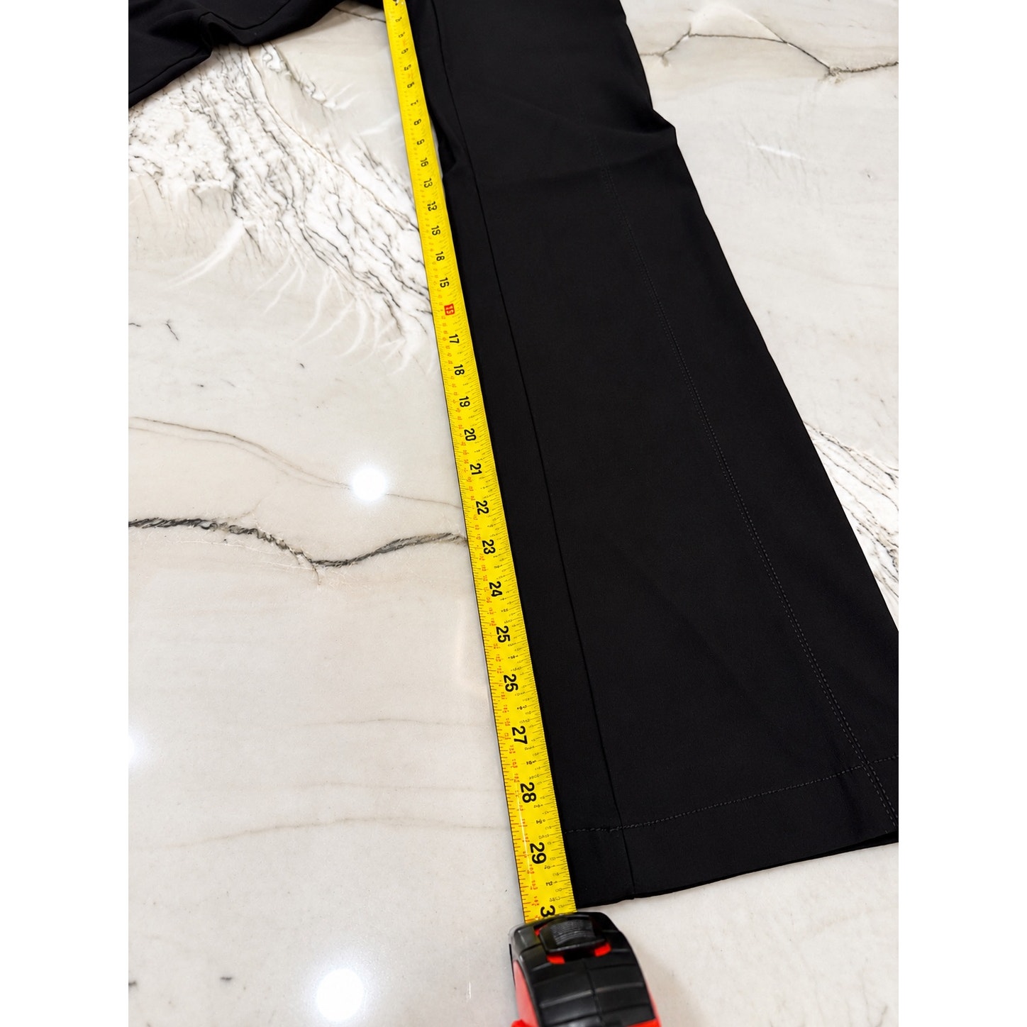 90s Minimalist Quiet Luxury Model Off Duty Franne Golde Black Flare Pull On Pant — image 7 of 8
